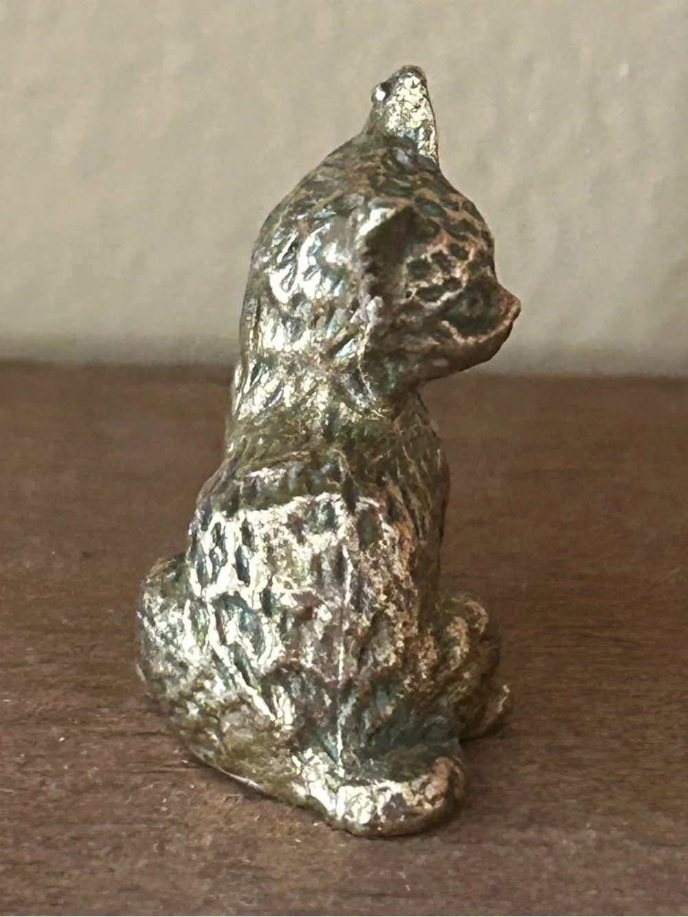 Vintage Miniature Solid Brass Cat Figurines